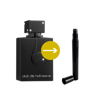 Foto del frasco del perfume arabe Armaf Club de Nuit Intense Man, la Bestia Negra, con un decant VIP